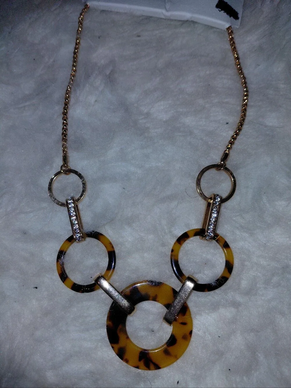 Time and Tru Tortoiseshell Ring Necklace & Earring Set - Gold Accents
